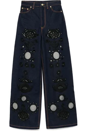 Cynthia Rowley Vaqueros anchos bordados