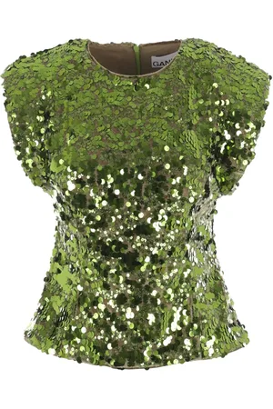 Ganni Camiseta con detalle de lentejuelas