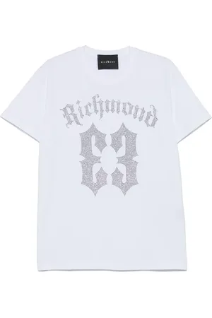 John Richmond Camiseta con logo de cristales