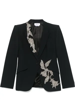 Alexander McQueen Blazer con hombreras y apliques