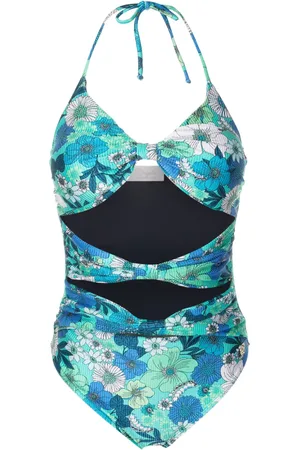 Brigitte Bañador con estampado floral y cuello halter