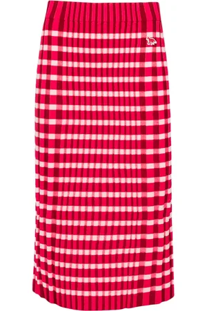 Maison Kitsuné Falda de punto a cuadros