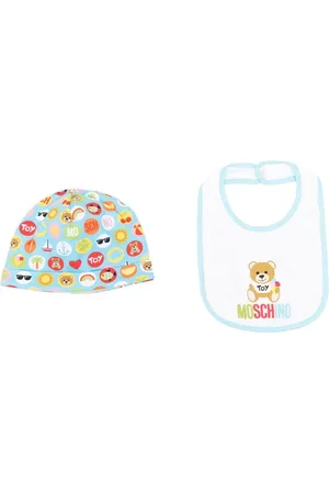 Moschino Conjunto de babero y gorro con logo