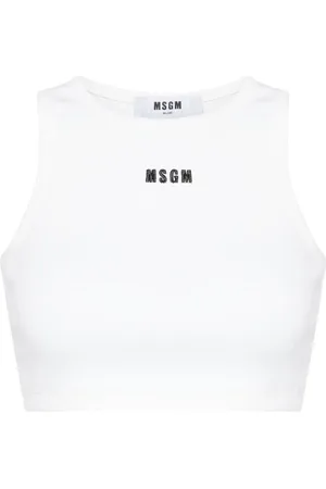 Msgm Top corto con logo bordado