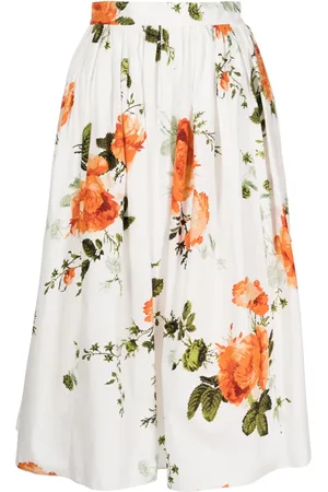Erdem Falda de popelina con estampado floral