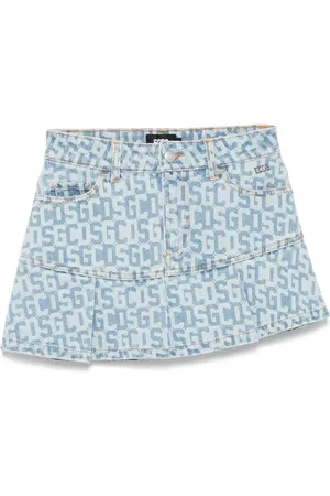 GCDS Falda vaquera mini con monograma