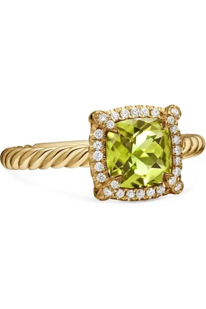 David Yurman Anillo Petite Chatelaine de 7 mm en oro amarillo de 18 ct con diamante y peridoto