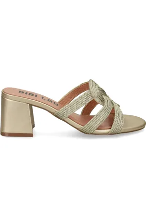 Bibi Lou Mules con tacón grueso y detalle trenzado
