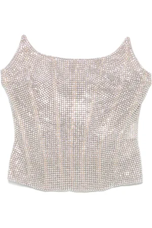 GIUSEPPE DI MORABITO Top tipo bustier con apliques de strass