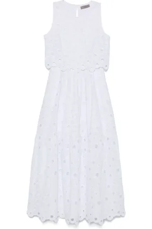 D.EXTERIOR Vestido largo con bordado inglés