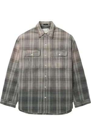 R13 Camisa a cuadros de algodón