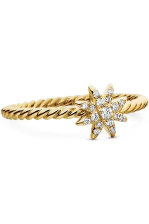 David Yurman Anillo Petite Starburst de 7.5 mm en oro amarillo de 18 ct con diamantes