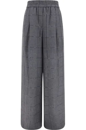 Brunello Cucinelli Pantalones palazzo a cuadros