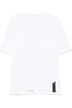 TRANSIT Camiseta de algodón con cuello de punto