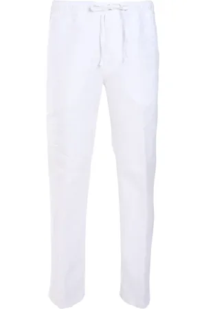 120% Lino Pantalones con cordones en la cintura