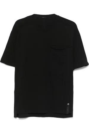 TRANSIT Camiseta de algodón con cuello de punto
