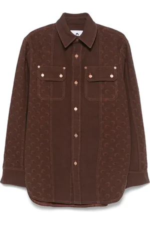 Marine Serre Camisa con motivo Moon en jacquard