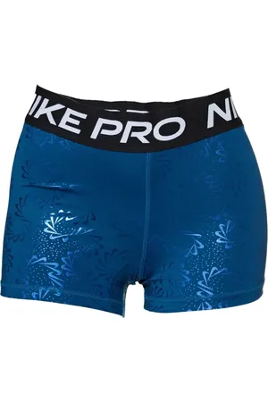 Nike Pantalones cortos Pro Dri-fit Mid Rise 3 Inch Printed "Valerian Blue/Black"