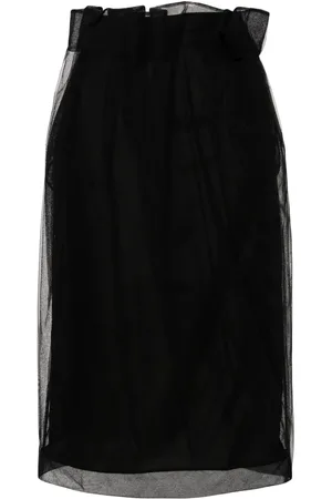 Simone Rocha Falda midi de tul con cintura drapeada