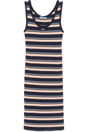 Prada Vestido midi a rayas