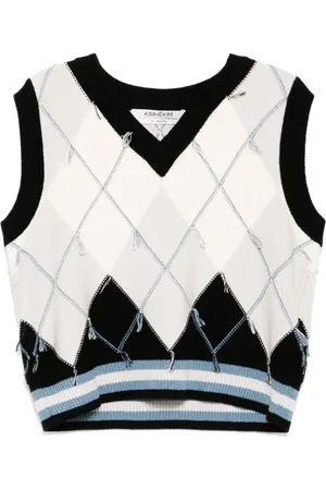 KIMHEKIM Jersey Argyle Reserve con cuello en V