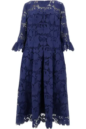 TALBOT RUNHOF Vestido midi con detalles de encaje