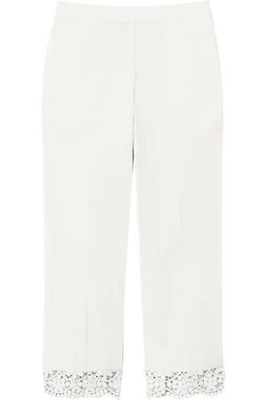 Twin-Set Pantalones capri con ribete de encaje