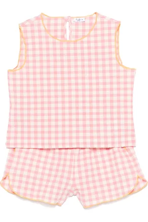 Il gufo Set corto a cuadros gingham