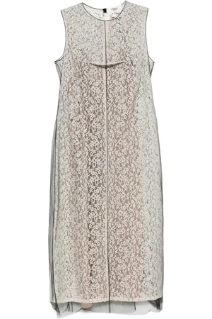 Fendi Vestido midi de encaje