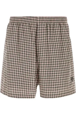 Balenciaga Bermudas a cuadros con logo