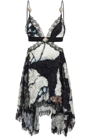 Roberto Cavalli Vestido corto con motivo jaspeado