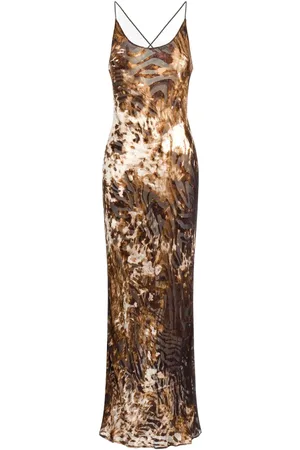 Roberto Cavalli Vestido largo con estampado Appaloosa