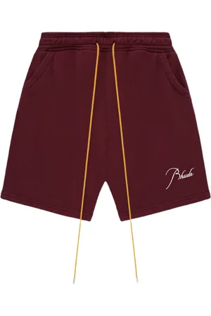 Rhude Pantalones cortos de deporte de tejido de rizo "Maroon/Burgundy"