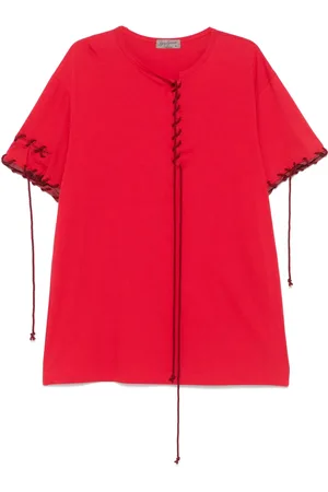 YOHJI YAMAMOTO Camiseta con ribete sobrehilado