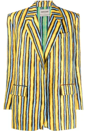 Roberto Cavalli Blazer de lino con estampado Exotic Stripe