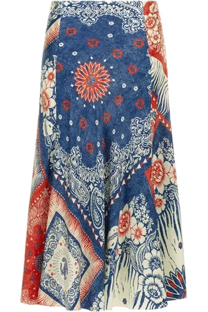 Roberto Cavalli Falda midi con motivo de bandana