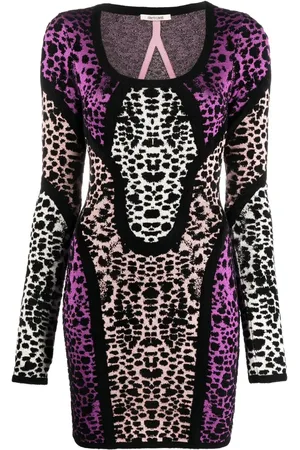 Roberto Cavalli Vestido mini con estampado Murena de jacquard