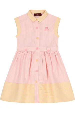 Aigner Vestido a rayas con logo bordado