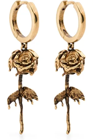 Alexander McQueen Pendientes con diseño de rosa