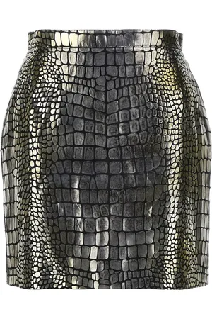 Roberto Cavalli Minifalda de piel con efecto de piel de cocodrilo