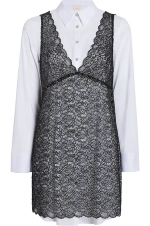 Cinq A Sept Vestido Catilina con capa de encaje