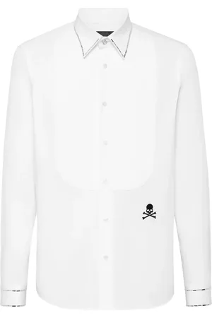 Philipp Plein Camisa Tie Cut Crystals