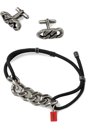 HUGO BOSS Set de gemelos y pulsera con charm del logo