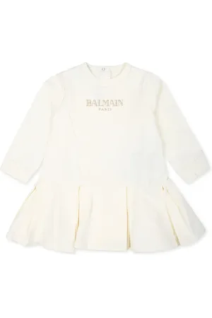 Balmain Vestido tipo sudadera con logo bordado