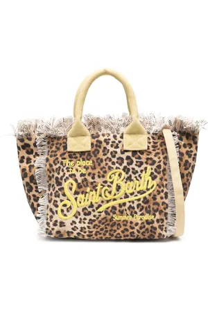 MC2 SAINT BARTH Bolso shopper con estampado de leopardo