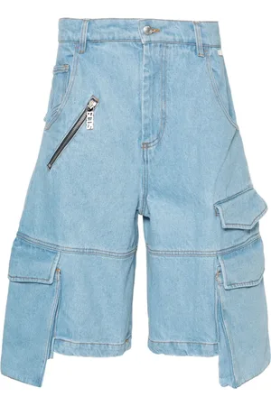 GCDS Pantalones vaqueros cortos con placa del logo