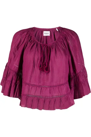 Marant Etoile Blusa con cordones y volantes