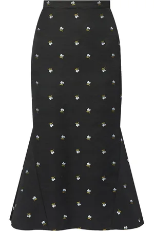 Erdem Falda de tubo con motivo floral en jacquard