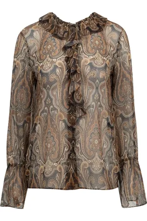 NILI LOTAN Blusa Cecily con estampado de cachemira