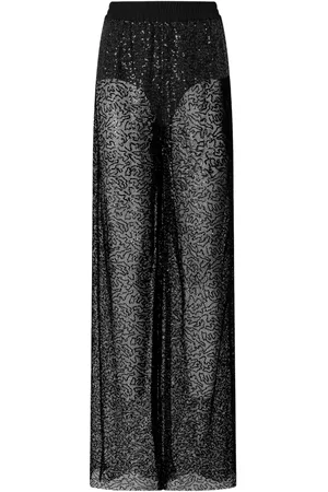 Pinko Pantalones anchos translúcidos con lentejuelas